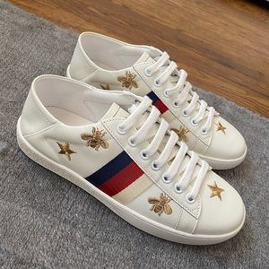Gucci Ace Sneaker with Bees and Stars